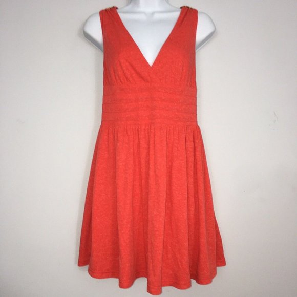 Meghan Los Angeles Dress Womens S Orange Beaded Tank Racerback Cotton Blend Midi - Picture 2 of 7